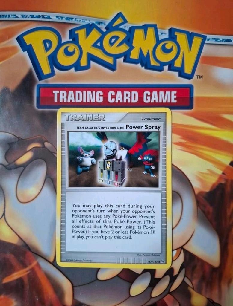 Power spray 117/127 Platinum base set pokemon kaart, Ophalen of Verzenden, Gebruikt, Losse kaart