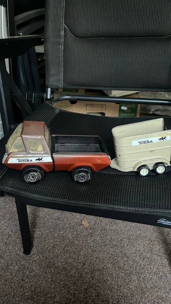 Tonka paardentrailer auto met aanhanger, Verzamelen, Ophalen of Verzenden