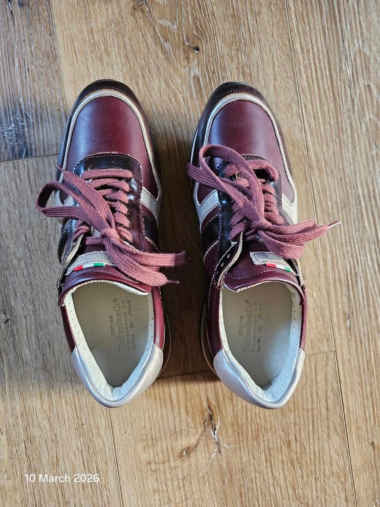 De Niro Leren Sneakers Maat 39 - Burgundy & Goud, Kleding | Dames, Schoenen, De Niro, Ophalen of Verzenden, Rood, Sneakers of Gympen