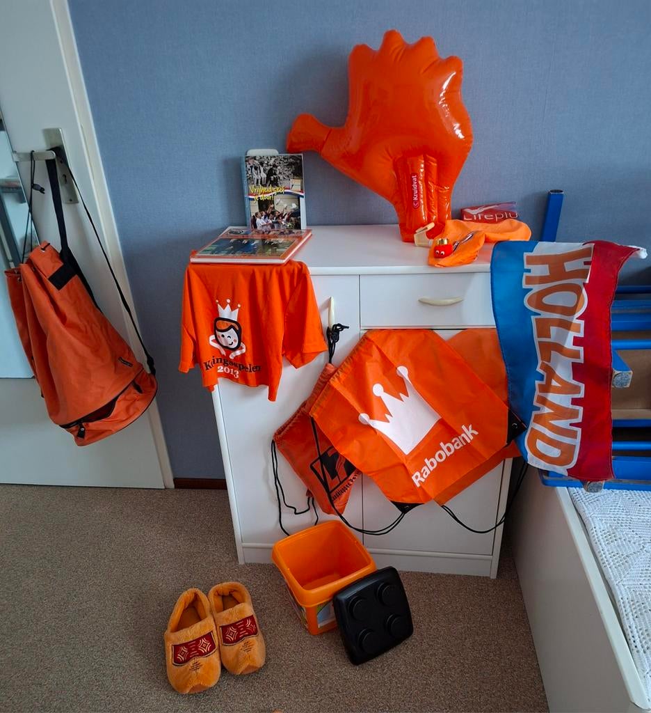 Orange Koningsdag voetbal Nederland fans, van alles wat., Ophalen, Zo goed als nieuw, Feestartikel, Overige