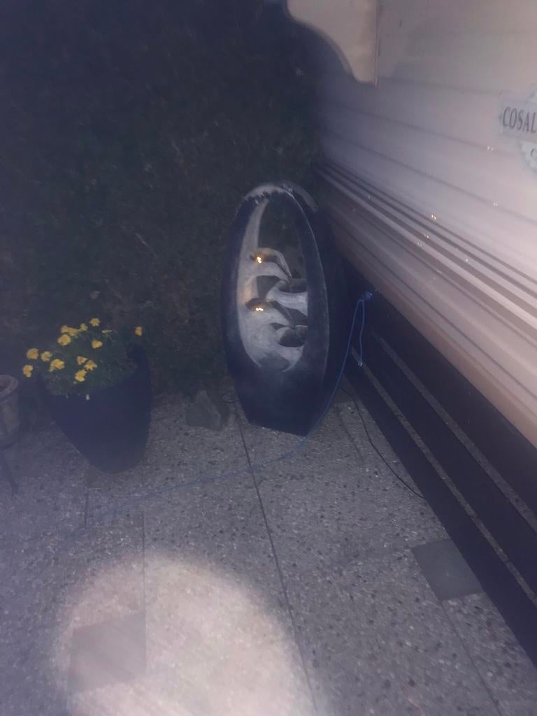 Waterfontein met licht en water kleur grijs, Ophalen, Gebruikt, Kunststof, Waterornament