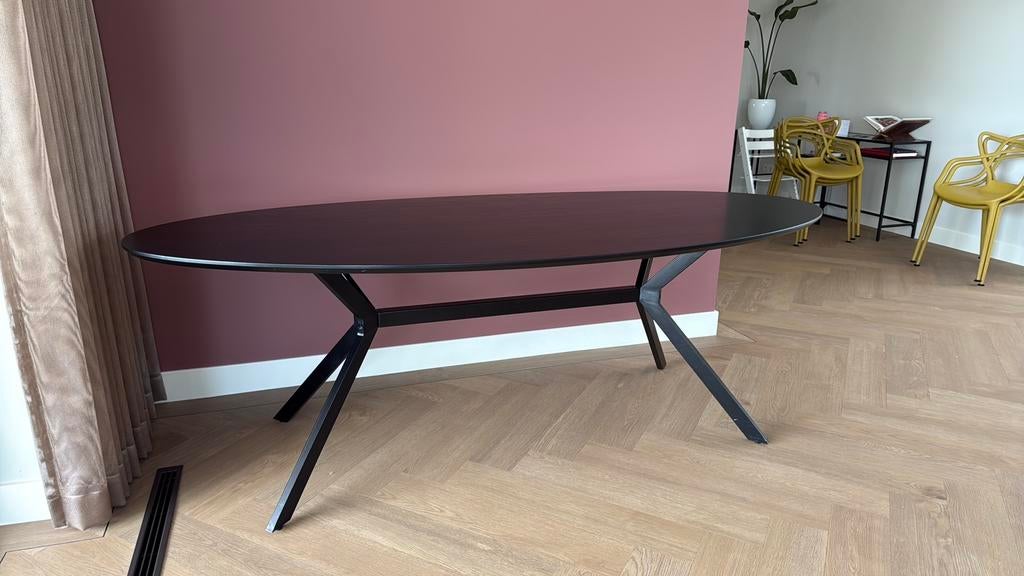 Leuke Eettafel ovaal 220x100cm., Ophalen, Gebruikt, 100 tot 150 cm, 200 cm of meer