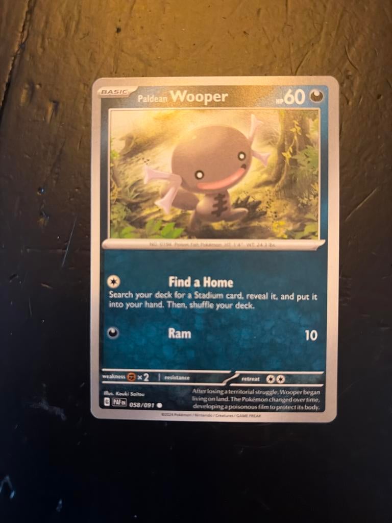 Paldean Wooper #58 - Pokémonkaart, Ophalen of Verzenden, Zo goed als nieuw, Losse kaart