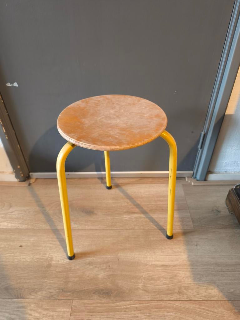 Oude kruk vintage schoolkruk, Ophalen of Verzenden, Gebruikt, Hout