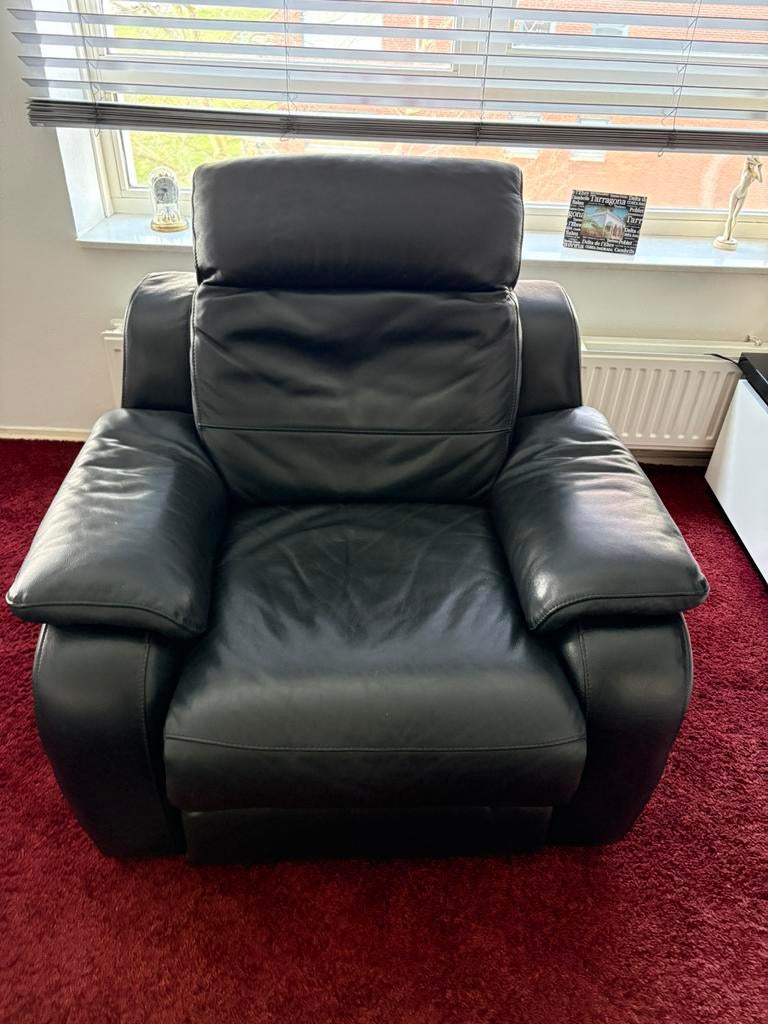 Lederen relaxfauteuil – nette staat, Huis en Inrichting, Fauteuils, Gebruikt, Leer, 75 tot 100 cm, Ophalen