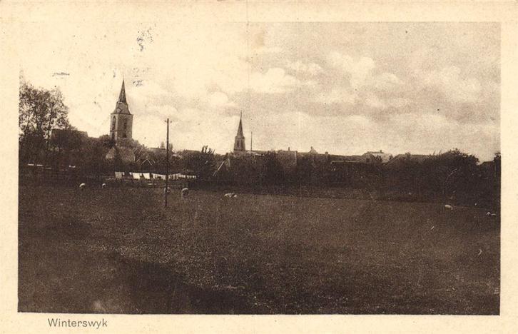 Winterswyk - gezicht op - gelopen, Verzamelen, Ansichtkaarten | Nederland, Gelopen, Friesland, Voor 1920, Ophalen of Verzenden