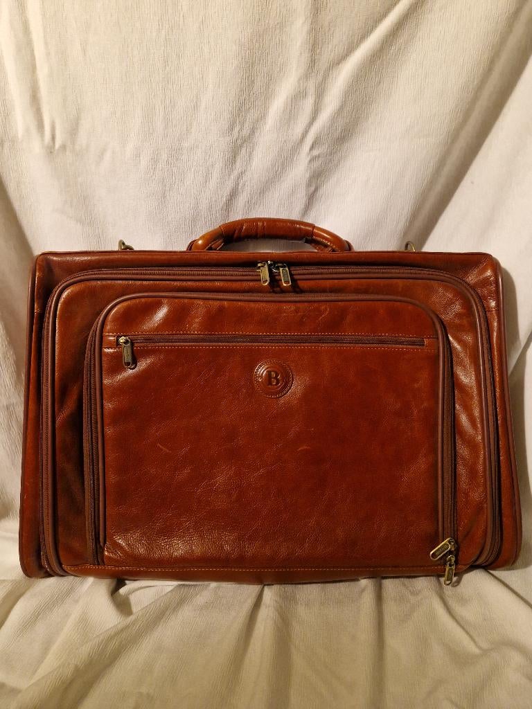 Luxe leren reistas, Ophalen, 40 tot 60 cm, 20 tot 30 cm, Bruin