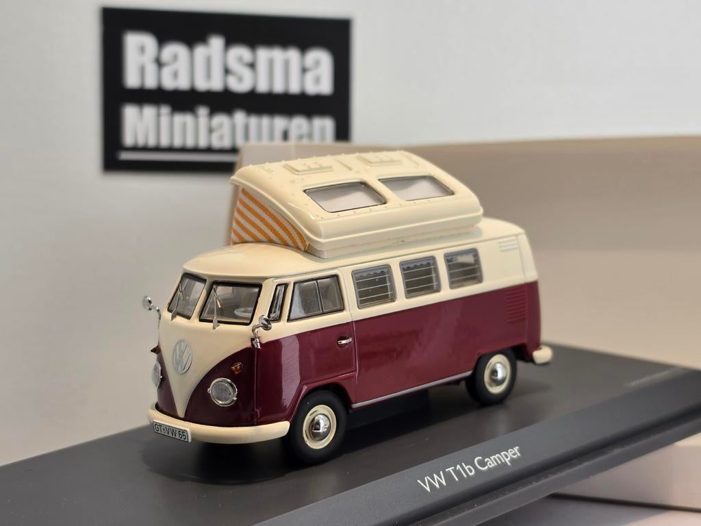 Volkswagen T1B Camper - rood/beige - 1:43 Schuco, Hobby en Vrije tijd, Modelauto's | 1:43, Zo goed als nieuw, Auto, Schuco, Ophalen of Verzenden