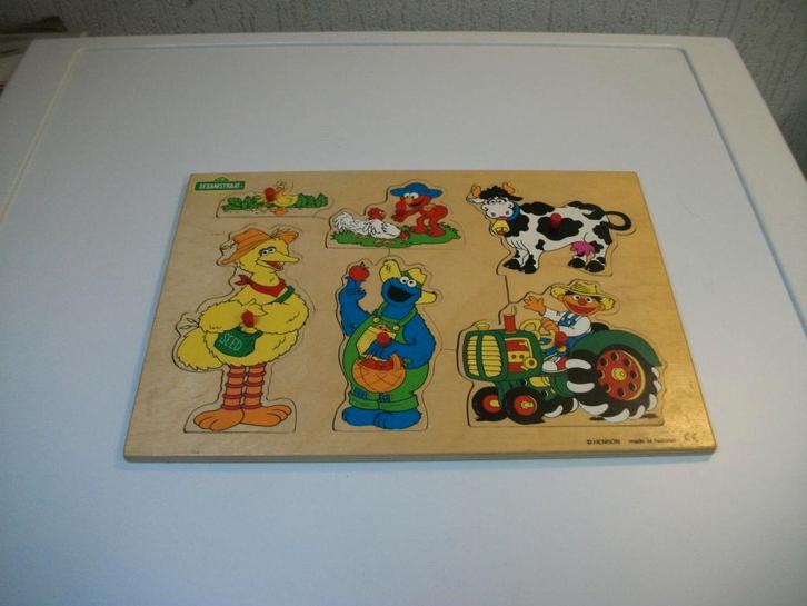 Puzzel Sesamstraat boer 6 delig, Kinderen en Baby's, Speelgoed | Houten speelgoed, Gebruikt, Ophalen of Verzenden