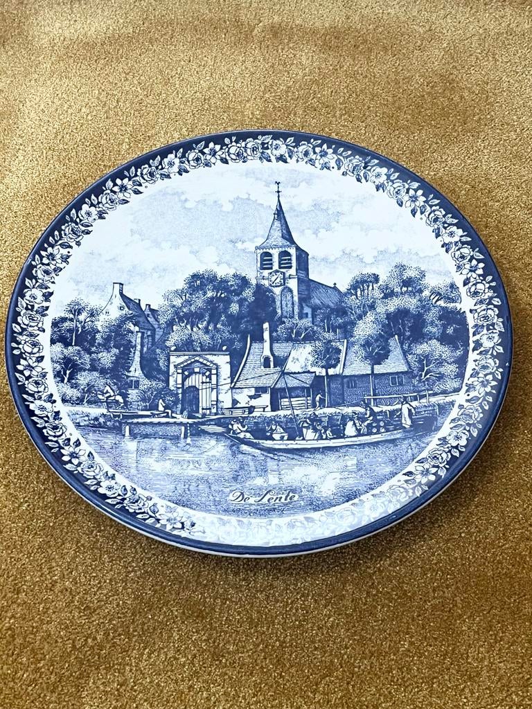 Delfts Blauw 30 cm Chemkefa Holland Sierbord 'De Lente', Ophalen of Verzenden