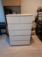 Witte Ikea Malm ladekast met 6 lades, Ophalen, Gebruikt, 5 laden of meer, 100 tot 150 cm