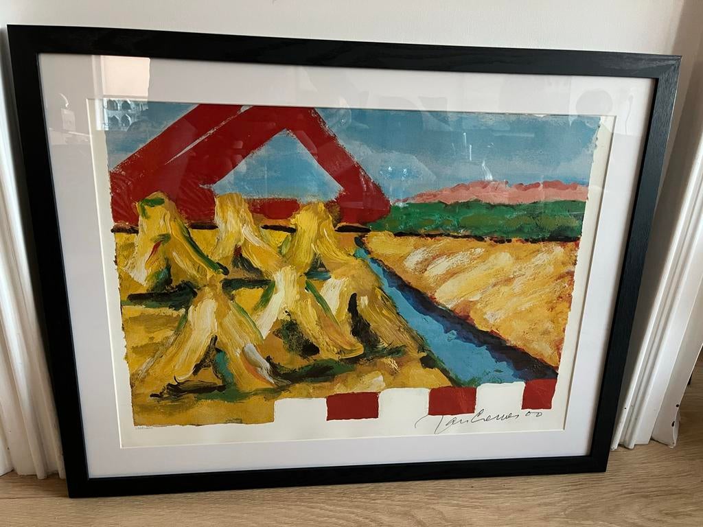 Gesigneerde zeefdruk Jan Cremer 'De Hooiberg' (320/1000), Ophalen of Verzenden