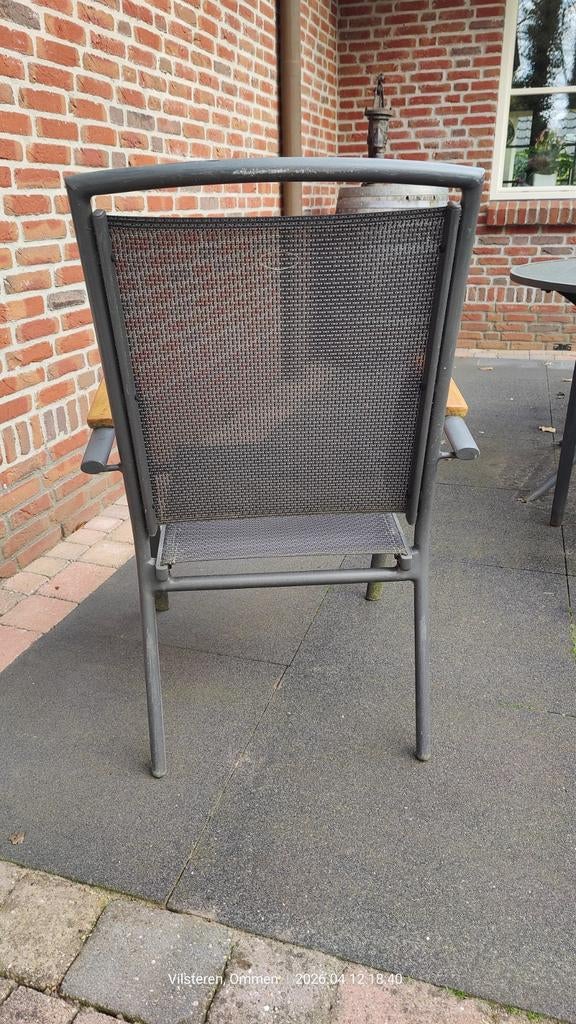 Hartman tuinset – ronde tafel met 4 stoelen, Tuin en Terras, 4 zitplaatsen, Gebruikt, Aluminium, Ophalen of Verzenden