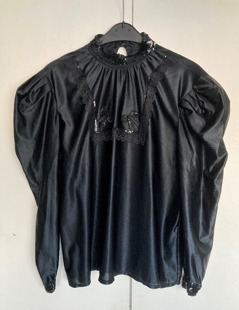 Antieke zwarte blouses met kant en lange mouw, Antiek en Kunst, Antiek | Kleding en Accessoires, Ophalen of Verzenden, Dames, Vintage antiek oud
