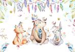Aquarel vlies behang, babykamer, Dieren Party, Aanbieding!, Verzenden, Minder dan 10 m², Kinderkamer, babykamer, partybehang, feestje
