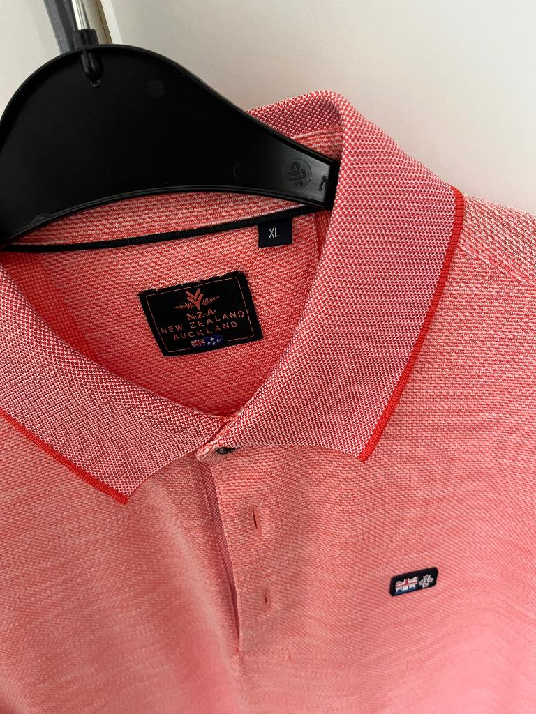 NZA NEW ZEALAND AUCKLAND oranjekleurig poloshirt XLals nieuw, Maat 56/58 (XL), Oranje, Ophalen of Verzenden, Zo goed als nieuw