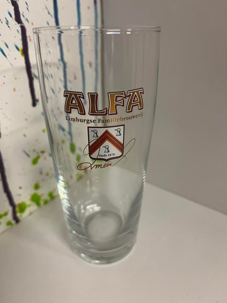 Alfa bierglazen set van 12 glazen, Ophalen of Verzenden, Nieuw, Glas of Glazen, Gulpener