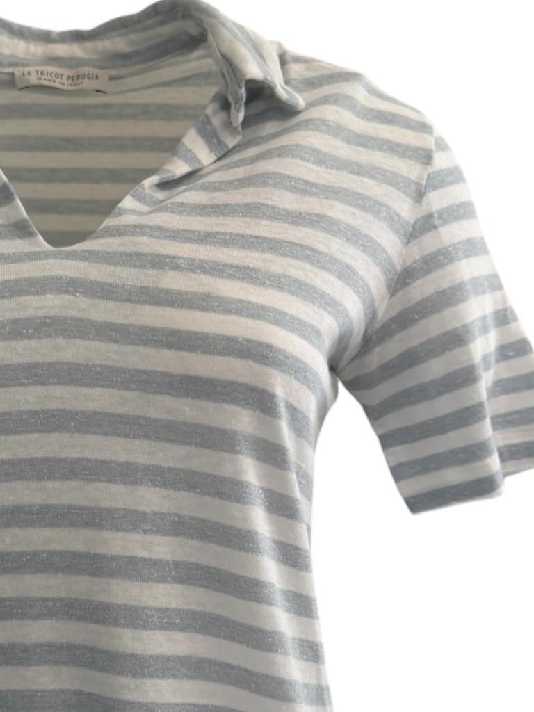 Le Tricot Perugia shirt S, Kleding | Dames, Ophalen of Verzenden, Zo goed als nieuw, Korte mouw, Grijs