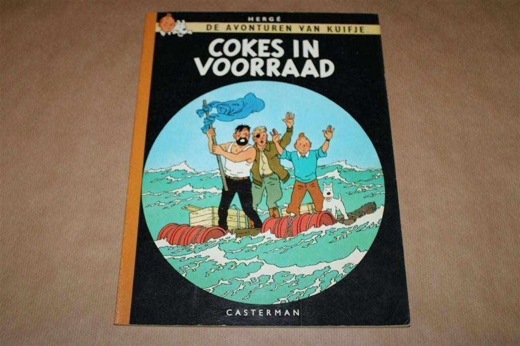 Kuifje - Cokes in voorraad - met linnen rug - ca 1960, Eén stripboek, Ophalen of Verzenden, Gelezen