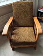Rookstoel verstelbaar met  stoffen zitting en rugleuning, Huis en Inrichting, Stoelen, Ophalen, Gebruikt, Bruin, Rookstoel vintage