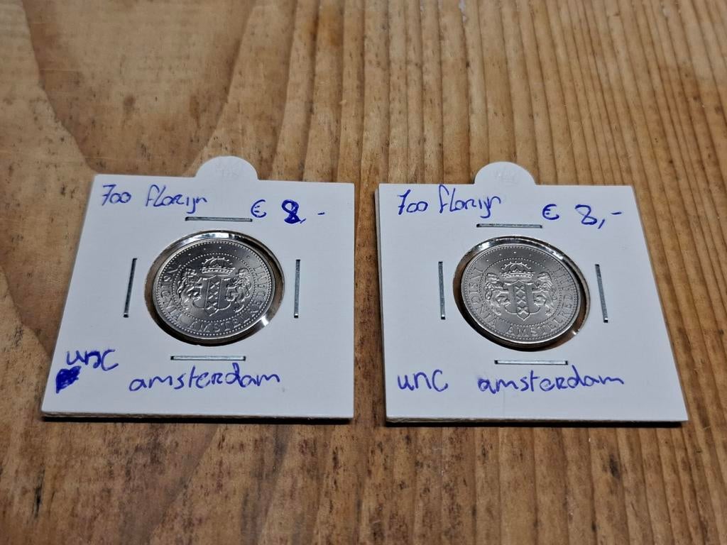 700 Jaar Amsterdam Florijn - Losse Verkoop Mogelijk, Postzegels en Munten, Ophalen of Verzenden, Koningin Beatrix, Overige waardes