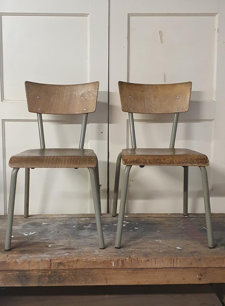 2 vintage Tubax stoelen uit  1975 voor de kids, Ophalen, Gebruikt, Hout, Twee