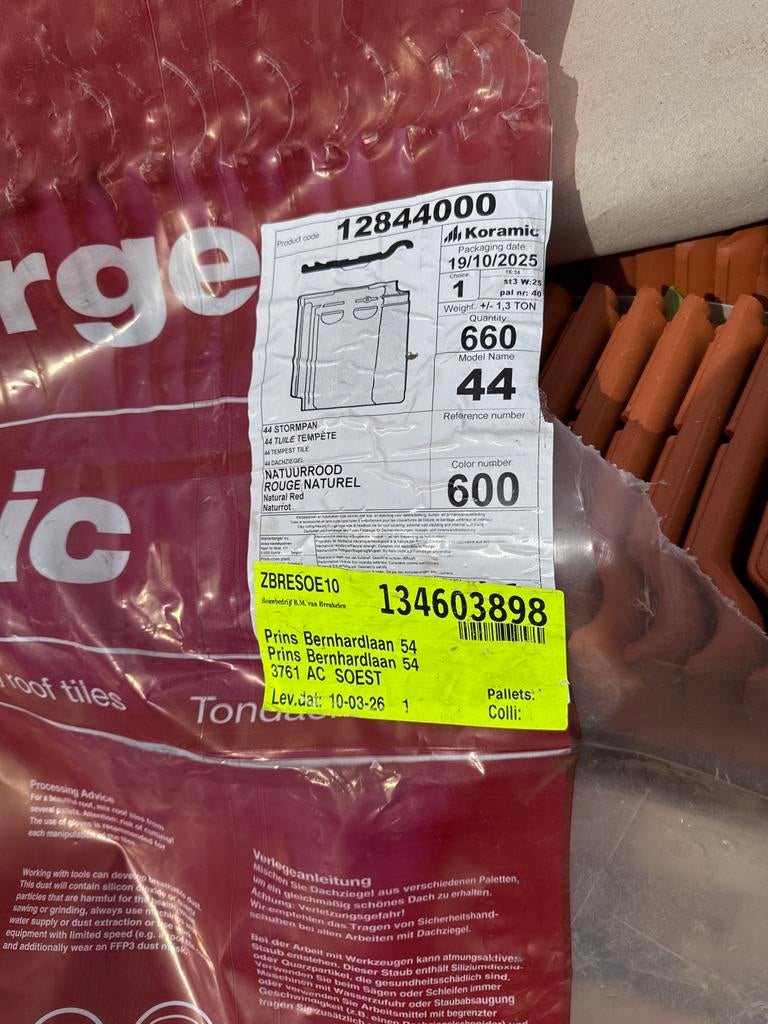 150 rode Koramic dakpannen (Model 44) - Nieuw!, Ophalen, Steen of Klei, Nieuw, 15 m² of meer