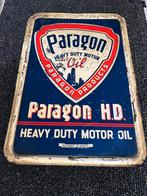 Paragon Heavy Duty Motor Oil reclamebord (Geen Emaille), Ophalen of Verzenden, Gebruikt, Reclamebord