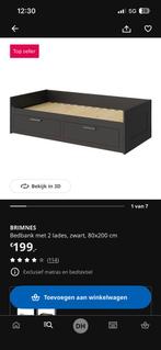 Brimnes bed, Ophalen, Wit, Tweepersoons, 140 cm