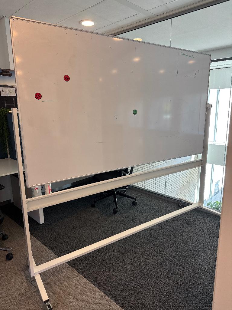 Whiteboard big on wheels moving office, Witgoed en Apparatuur, Overige Witgoed en Apparatuur, Ophalen, Gebruikt