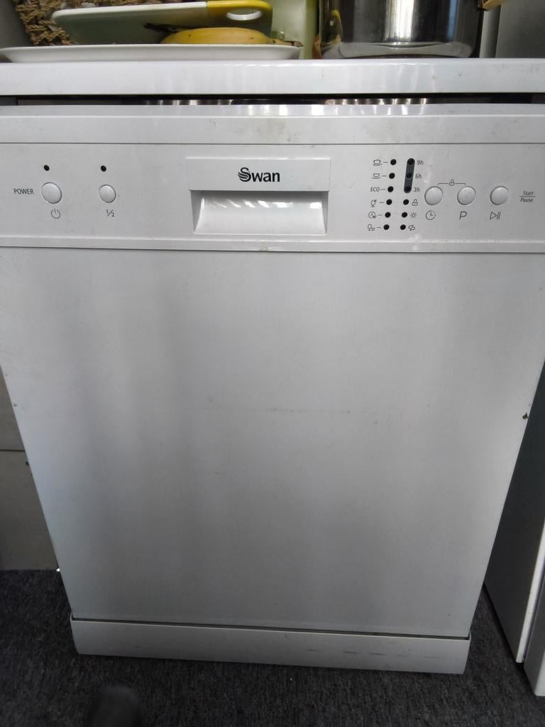Swan Vrijstaande Vaatwasser - Wit, Goede Staat, Witgoed en Apparatuur, Ophalen, Gebruikt, 60 cm of meer, Eco programma