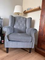 Te Koop - blauwe fauteuil, Huis en Inrichting, Ophalen, Gebruikt, 75 tot 100 cm, Stof