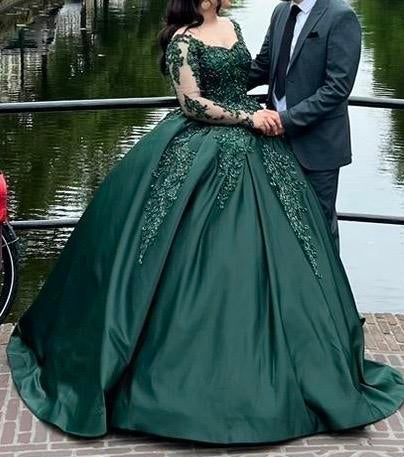 Henna/verlovings jurk, Kleding | Dames, Gelegenheidskleding, Zo goed als nieuw, Galajurk, Maat 38/40 (M), Groen, Ophalen of Verzenden