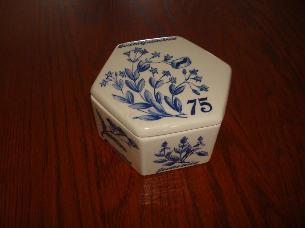 Porseleinen 6 hoekige pot Rabo Bank, Ophalen of Verzenden, Nieuw, Gebruiksvoorwerp