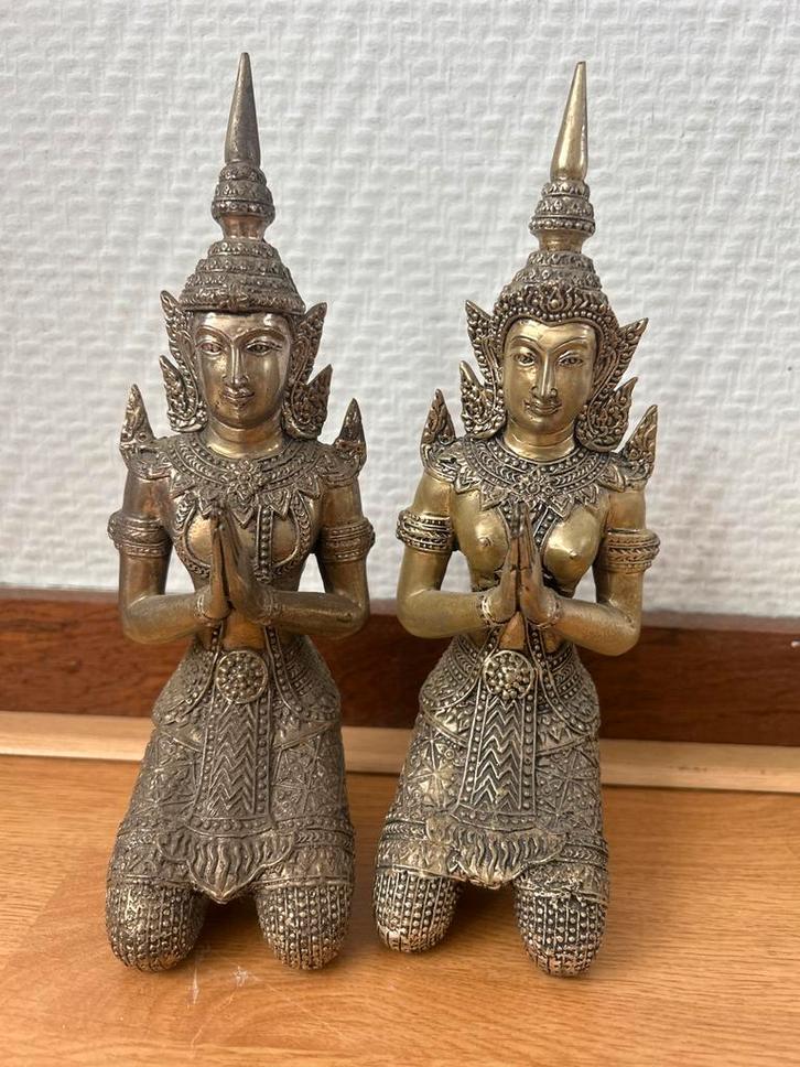 Set van 2 Thaise Tempelwachters, Verzamelen, Beelden en Beeldjes, Zo goed als nieuw, Religie, Ophalen of Verzenden