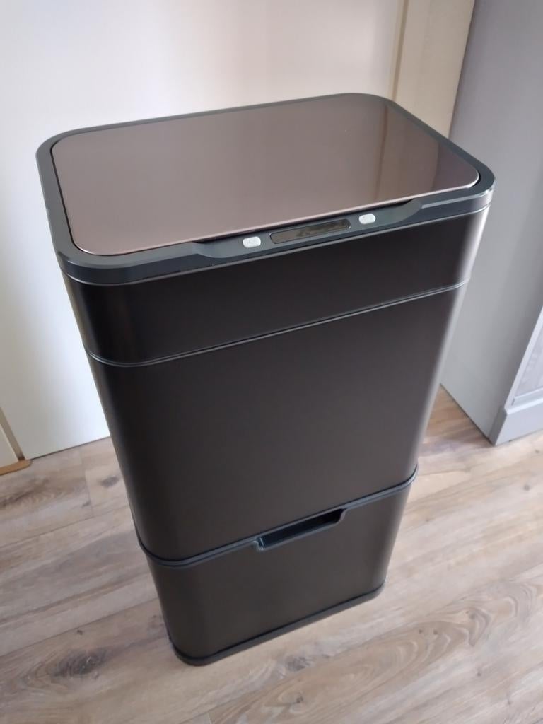 Flinq sensor afvalbak mat zwart 3 in 1, 40 liter of meer, Ophalen of Verzenden, Zo goed als nieuw, Metaal