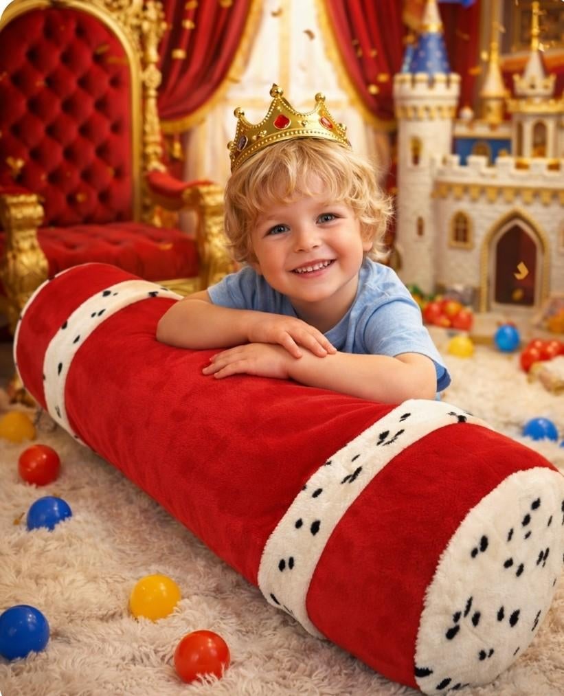 Koninklijk Rood rolkussen met motief, Ophalen of Verzenden, Rood, Vierkant