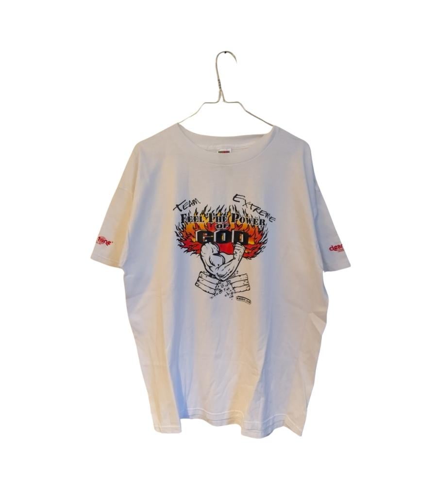 team extreme feel the power of god tee – xl – religious, Kleding | Heren, T-shirts, Vintage, Vintage, Ophalen of Verzenden, Gedragen