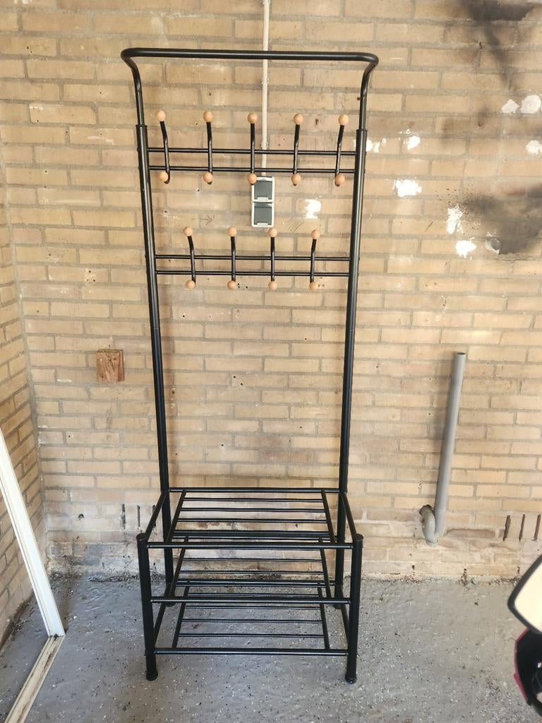 Rek, Ophalen, Zo goed als nieuw, Metaal, Wandkapstok