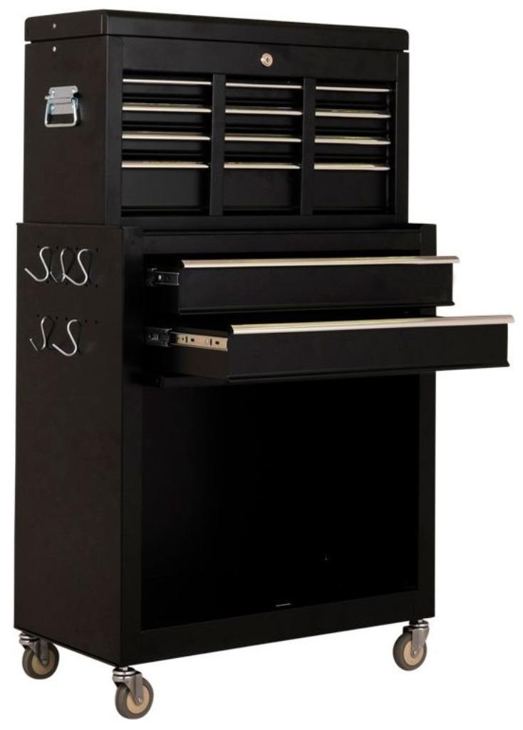 Gereedschapskar met opzetkist leeg 2 kleuren - Nieuw, Ophalen of Verzenden, -, -, -