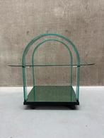 Gebogen groene glazen barwagen van FIAM - Italië - jaren ‘80, Ophalen, 50 tot 100 cm, X, Minder dan 100 cm