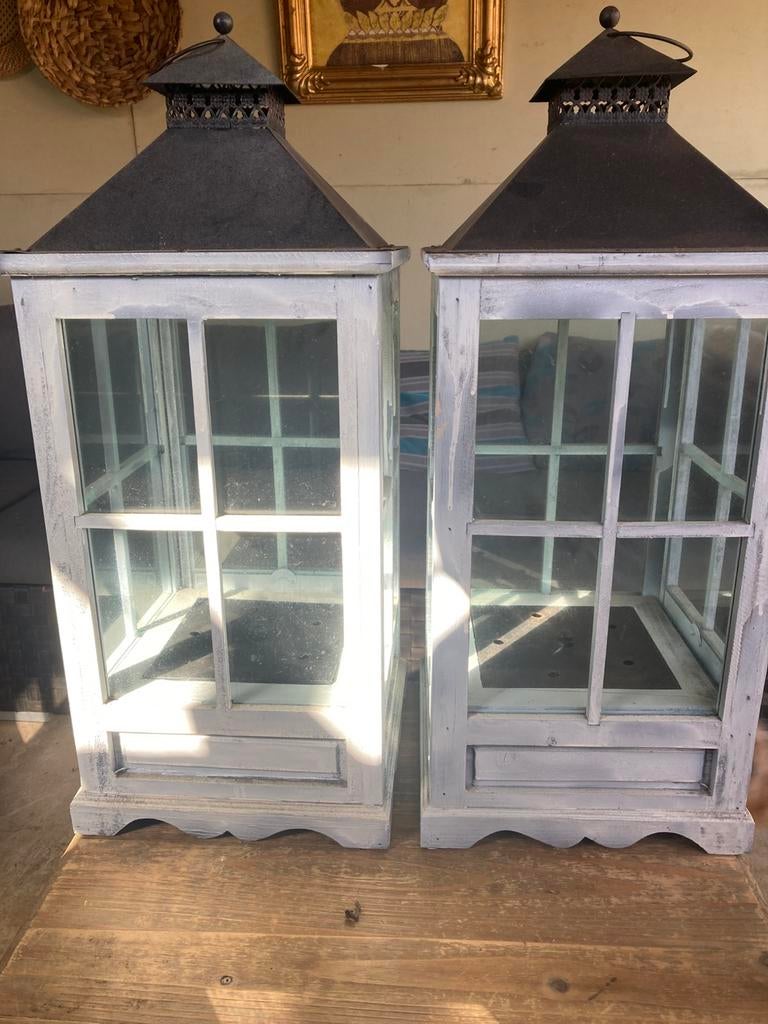 Te koop 2 lantaarns, Ophalen, Gebruikt, Overige materialen, 50 tot 75 cm