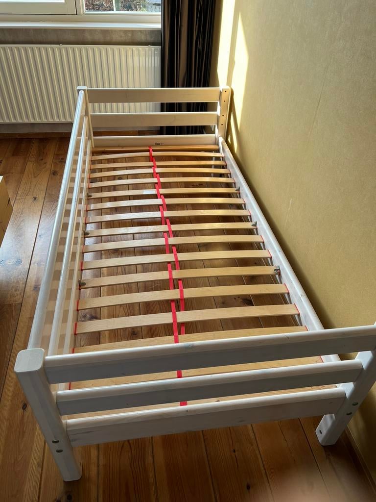 Een persoons flexa bed whitewash aangeboden, Ophalen, Gebruikt, 90 cm, Eenpersoons