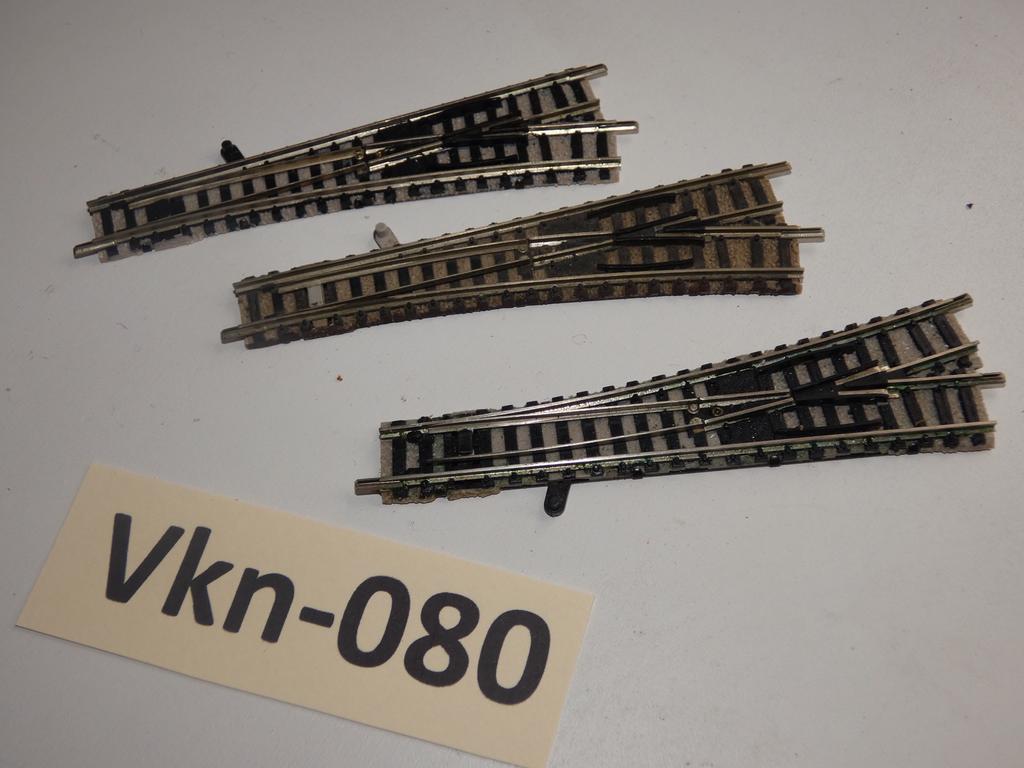 Vk-080 N Spoor Rechte Wissels 9170/71 Fleischmann LB, Gebruikt, Gelijkstroom, Fleischmann, Rails