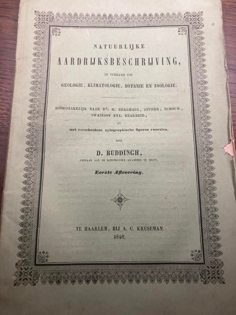 Natuurlijke Aardrijksbeschrijving - Eerste Aflevering, Antiek en Kunst, Ophalen of Verzenden