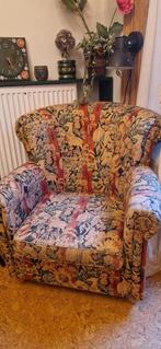 Fauteuil,  bloemmotief, oma's stoel, stoel, antiek, Ophalen, Gebruikt, 50 tot 75 cm