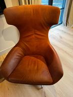 Leolux Caruzzo Plus draaifauteuil met 2 poefjes - Mocha, Ophalen of Verzenden, Zo goed als nieuw, Leer, 75 tot 100 cm
