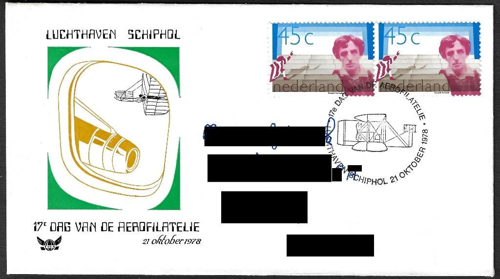 H-1 Schiphol - Dag van de Aerofilatelie 1978 a, Postzegels en Munten, Brieven en Enveloppen | Nederland, Ophalen, Envelop