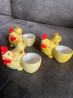 3 Vintage Eierdopjes Gele Haan / Kip., Ophalen of Verzenden, Zo goed als nieuw