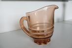 Art deco oud rose zwaar glazen waterkan / kan, Antiek en Kunst, Antiek | Glas en Kristal, Ophalen of Verzenden